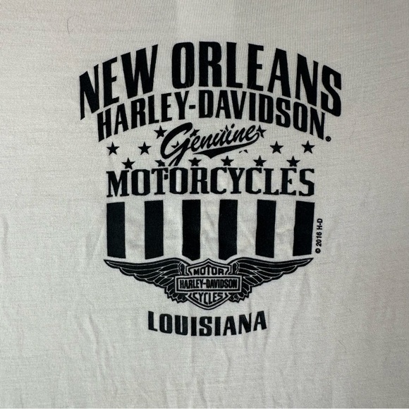 Harley-Davidson Women's Short Sleeve Flowy Beige T-Shirt Top, Large - Picture 4 of 6